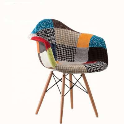 Wholesale cheap high quality Scandinavian look Nordic style french patchwork beech dining chair